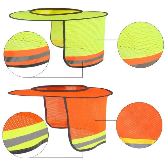 2 New Hard Hat Safety foldable Yellow/Orange Shade - Picture 7 of 8